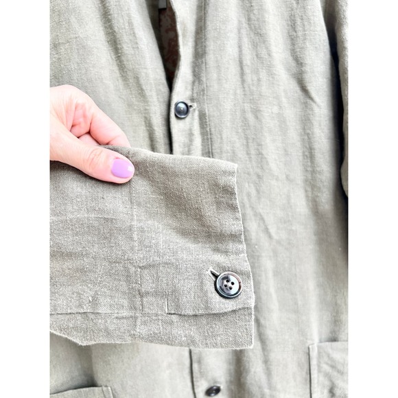 $500 Pas de calais paris 100% Linen Button Down Jacket Brown Women's Size Small - Picture 5 of 10